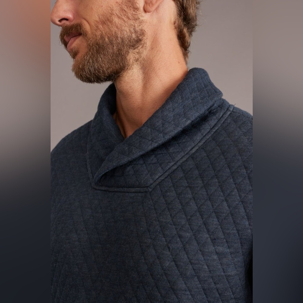 Marine Layer Corbet Quilted Shawl Collar Pullover